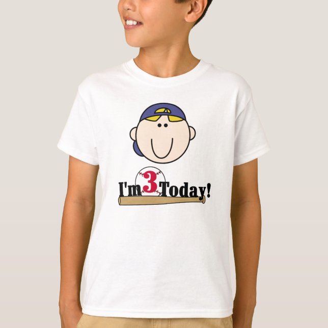 Blonde Baseball 3rd Birthday T-Shirt (Front)