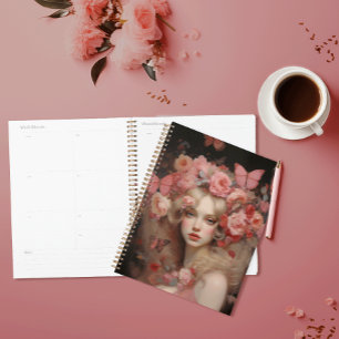 Blonde Beauty - A Woman's Portrait and Flowers Planner