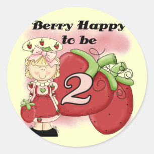 Blonde Berry 2nd Birthday Tshirts and Gifts Classic Round Sticker