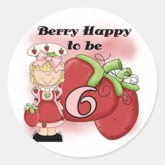 Blonde Berry 6th Birthday T-shirts and Gifts Classic Round Sticker