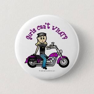 Blonde Biker 6 Cm Round Badge
