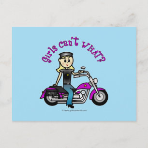 Blonde Biker Postcard