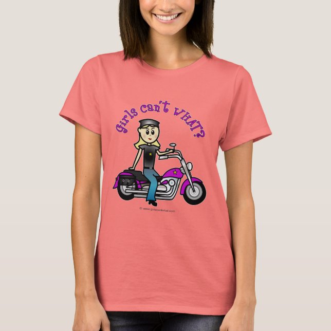 Blonde Biker T-Shirt (Front)