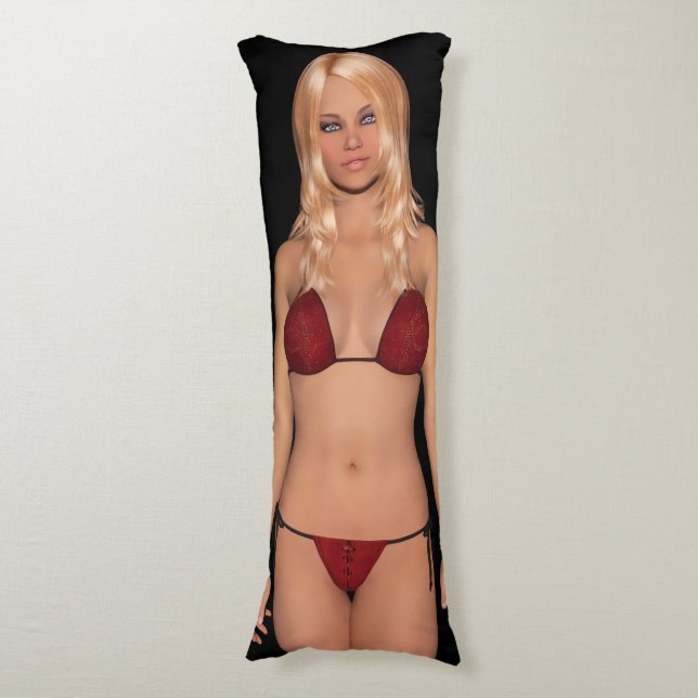 Blonde Bikini Babe Body Cushion (Front Vertical)