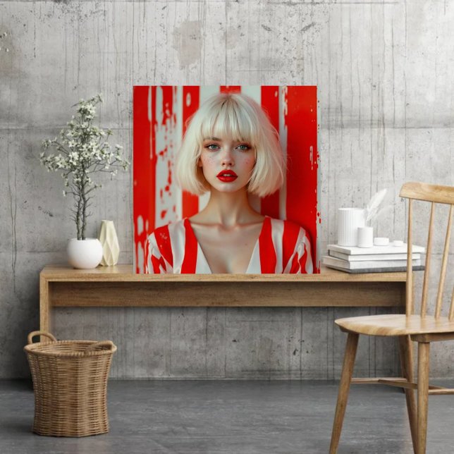  Blonde bob hair woman cinematic portrait  Photo Print (Creator Uploaded)