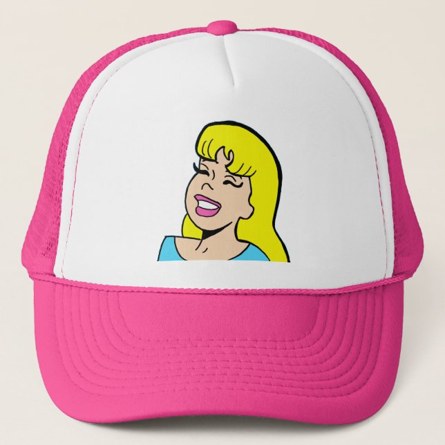 Blonde Bombshell Comic Strip Trucker Hat (Front)