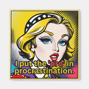 Blonde Bombshell Pop Art Design with funny text Magnet