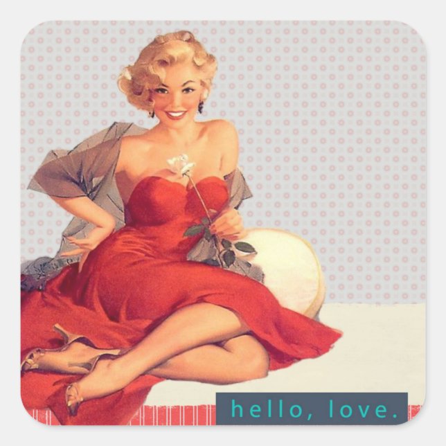 Blonde Bombshell Square Sticker (Front)