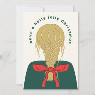 Blonde Bow Christmas Holiday Card