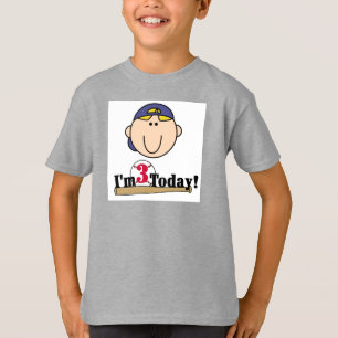 Blonde Boy Baseball 3rd Birthday T-Shirt