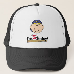 Blonde Boy Baseball 5th Birthday Trucker Hat