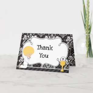 Blonde Boy First Communion  'Thank You' Thank You Card