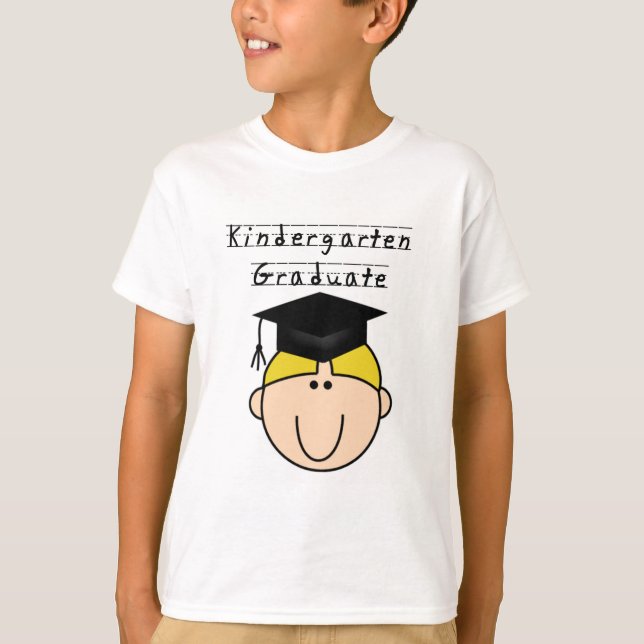 Blonde Boy Kindergarten Graduate Tshirts (Front)