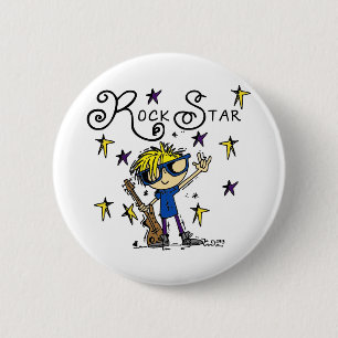 Blonde Boy Rock Star 6 Cm Round Badge