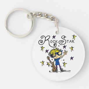 Blonde Boy Rock Star Key Ring