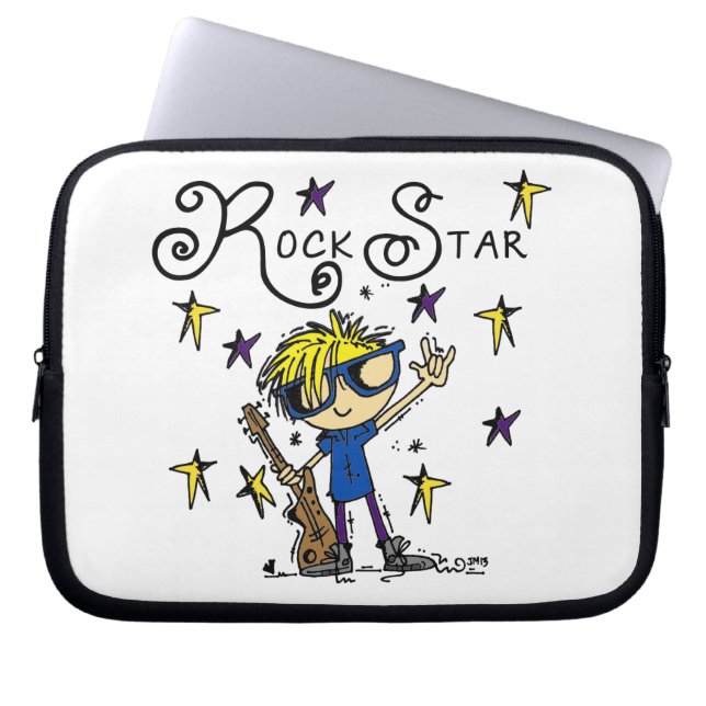 Blonde Boy Rock Star Laptop Sleeve (Front)