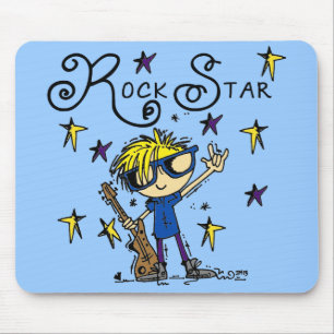 Blonde Boy Rock Star Mouse Pad