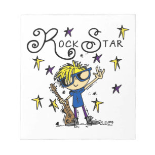 Blonde Boy Rock Star Notepad