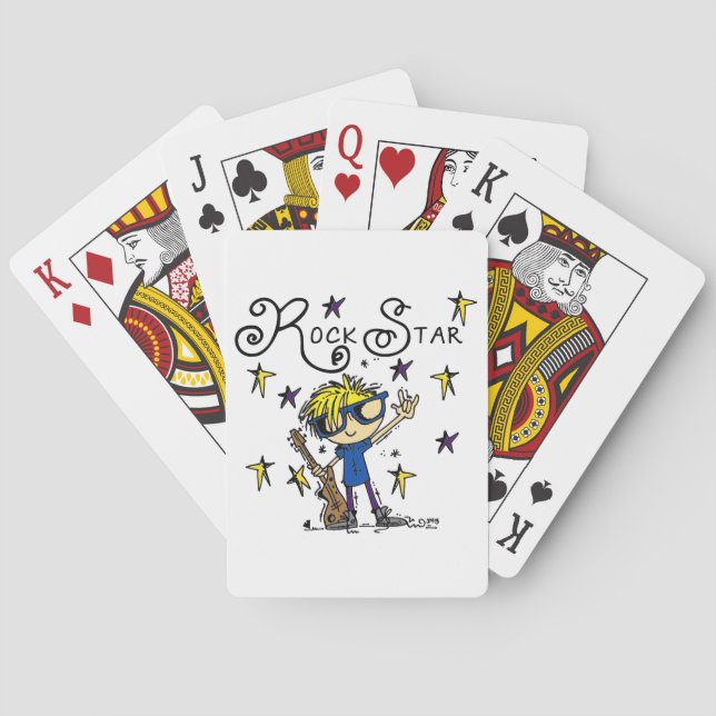 Blonde Boy Rock Star Playing Cards (Back)