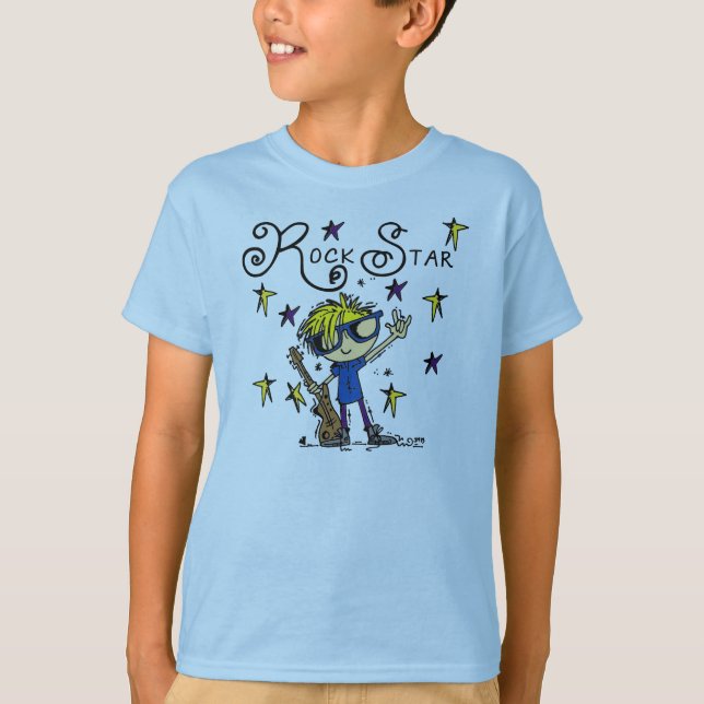 Blonde Boy Rock Star T-Shirt (Front)