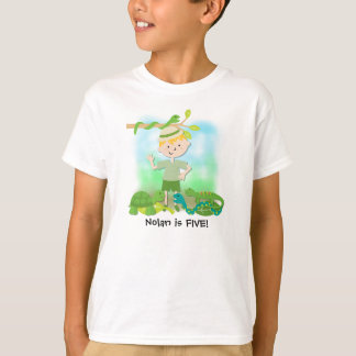Blonde Boy Safari Birthday Customised Tshirt