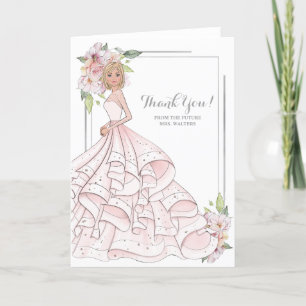 Blonde Bride Bridal Shower Future Mrs Thank You Card