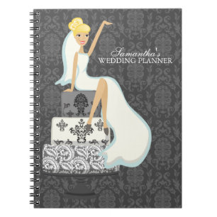 Blonde Bride on Wedding Cake Spiral Notebook