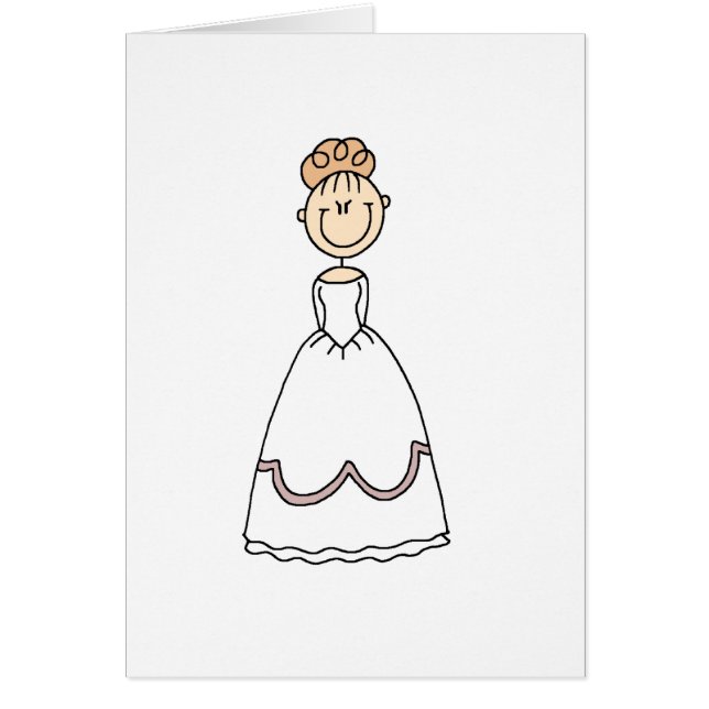 Blonde Bride Stick Figure Card (Front)