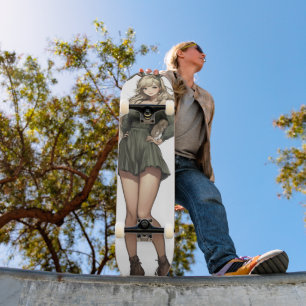 Blonde Bunny Girl Anime Skateboard