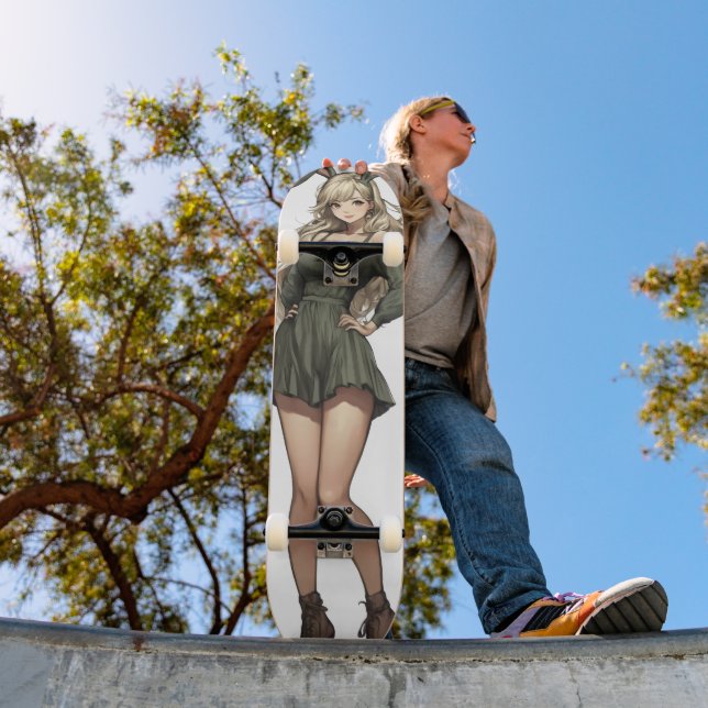Blonde Bunny Girl Anime Skateboard (Outdoor 1)