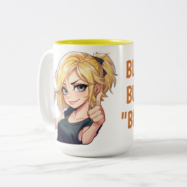 Blonde, but not "BLONDE" Two-Tone Coffee Mug (Front Left)