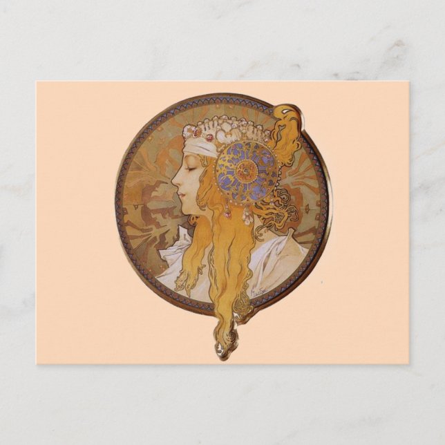 Blonde by Alphonse Mucha Postcard (Front)