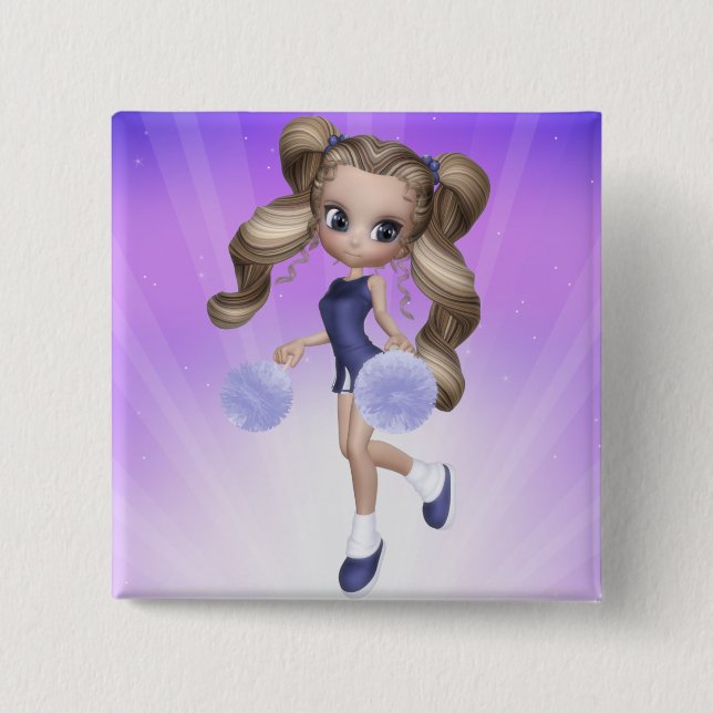 Blonde Cheerleader Button (Front)