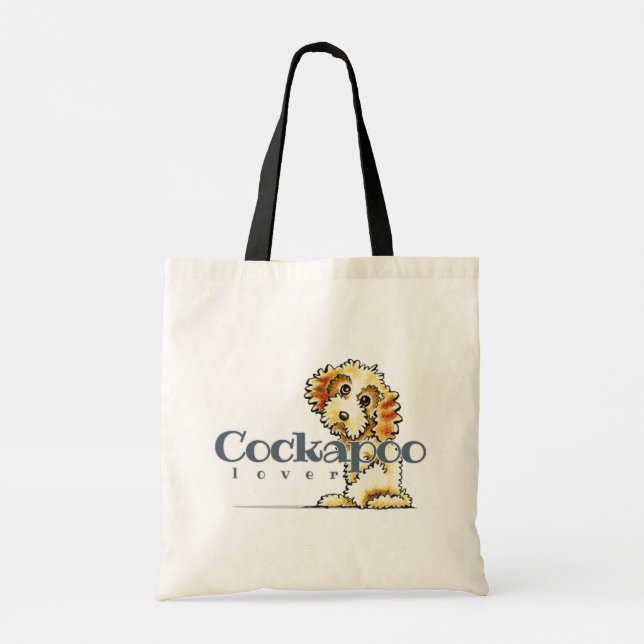 Blonde Cockapoo Lover Large Tote Bag (Back)