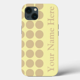 Blonde Cream Neutral Dots with name iPhone 13 Case