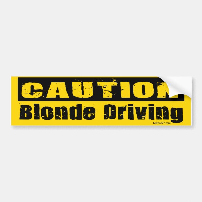 Blonde Driving Bumper Sticker (Front)