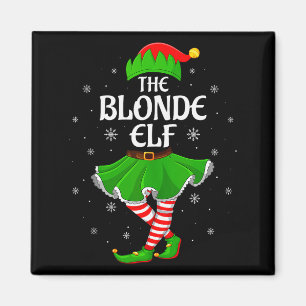 Blonde Elf Christmas Family Girls Women Elf Squad  Magnet