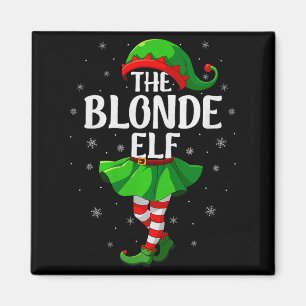 Blonde Elf Christmas Girls Women Elf Squad Xmas Fa Magnet