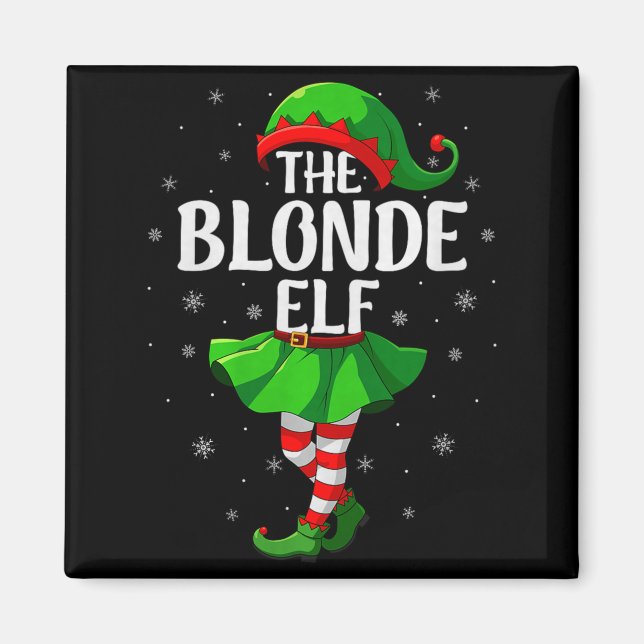Blonde Elf Christmas Girls Women Elf Squad Xmas Fa Magnet (Front)