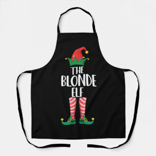 Blonde Elf Matching Family Christmas Party Elf Apron