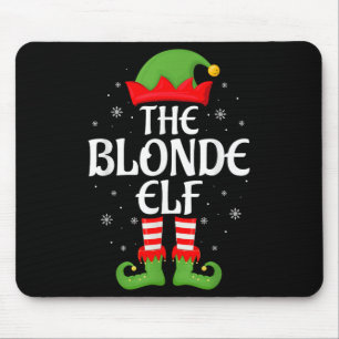 Blonde Elf Xmas Family Matching Elf Squad Christma Mouse Pad