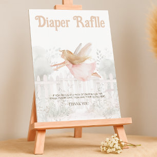 Blonde Fairy Baby Shower Diaper Raffle Table Sign