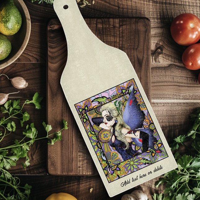 Blonde Fairy Floral Purple Cutting Board (Creator Uploaded)