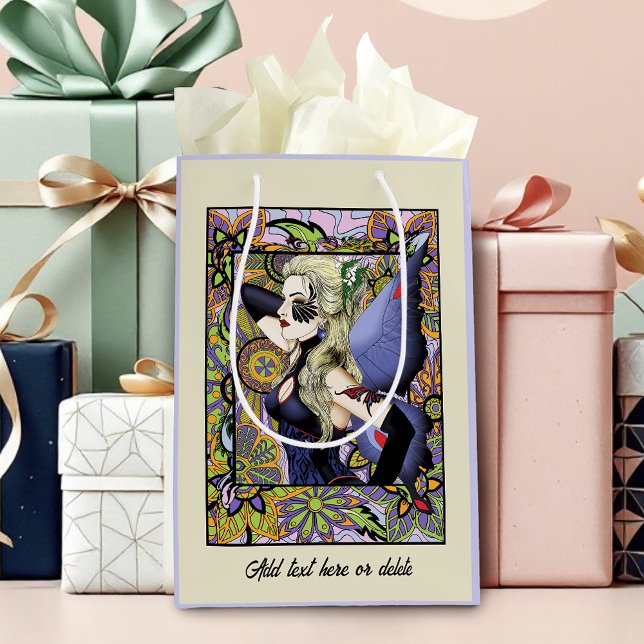 Blonde Fairy Floral Purple Medium Gift Bag (Creator Uploaded)