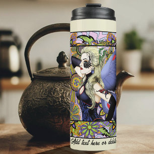 Blonde Fairy Floral Purple Thermal Tumbler