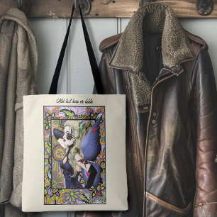 Blonde Fairy Floral Purple Tote Bag