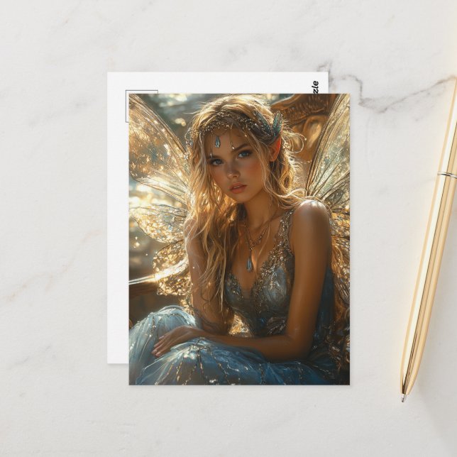 Blonde Fairy  Postcard (Front/Back In Situ)