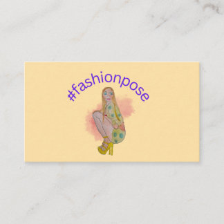 Blonde Fashionista in Fashion Pose Business Card