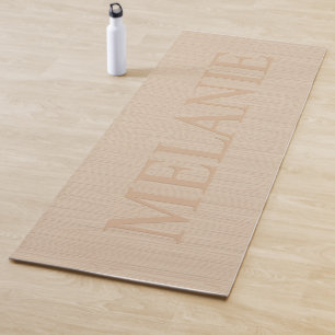 Blonde faux wood texture yoga mat