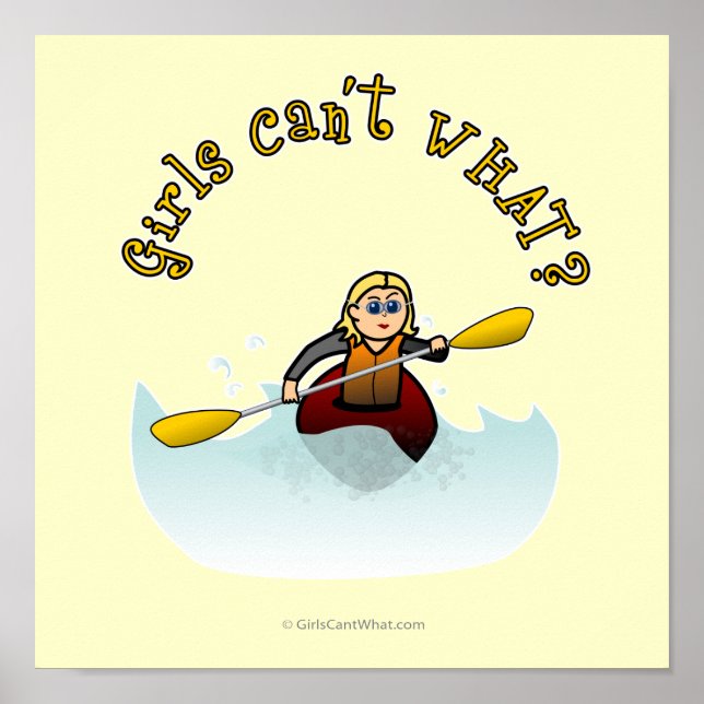 Blonde Female Kayaker Poster (Front)